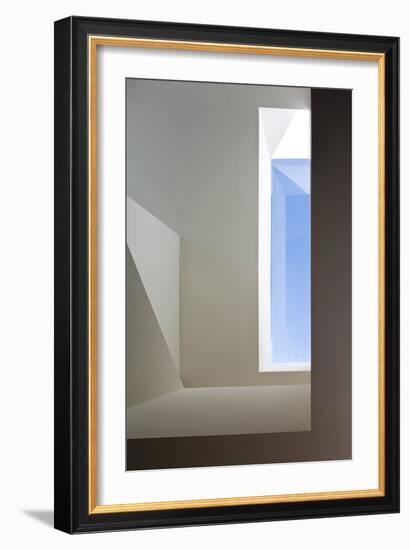 Window Detail in Mountain House by Fran Silvestre Set in Rocks of Aroya Valencia Spain-Fernando Alda-Framed Photo