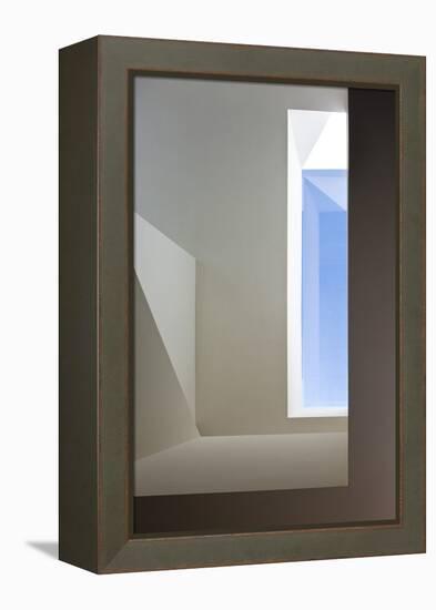 Window Detail in Mountain House by Fran Silvestre Set in Rocks of Aroya Valencia Spain-Fernando Alda-Framed Stretched Canvas