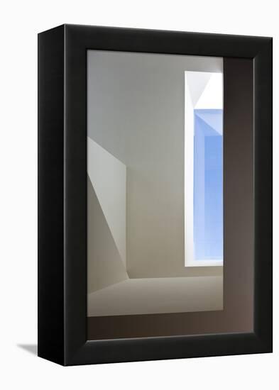 Window Detail in Mountain House by Fran Silvestre Set in Rocks of Aroya Valencia Spain-Fernando Alda-Framed Stretched Canvas