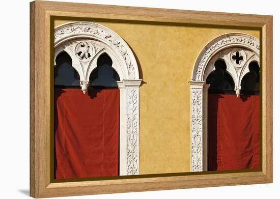 Window Detail of Palazzo Municipale (Town Hall) Ferrara Emilia-Romagna Italy-Julian Castle-Framed Stretched Canvas