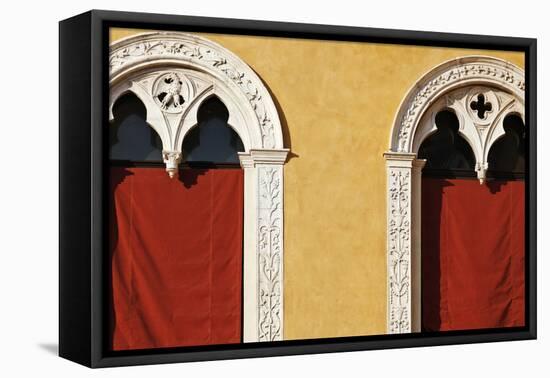 Window Detail of Palazzo Municipale (Town Hall) Ferrara Emilia-Romagna Italy-Julian Castle-Framed Stretched Canvas