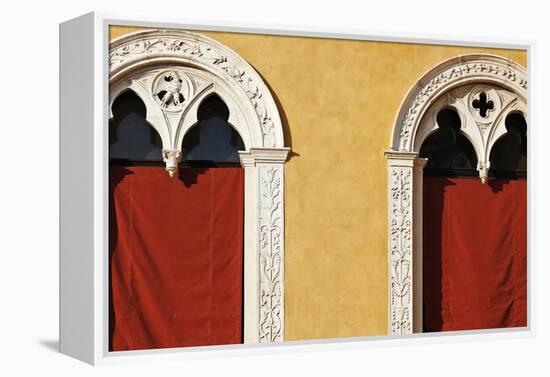 Window Detail of Palazzo Municipale (Town Hall) Ferrara Emilia-Romagna Italy-Julian Castle-Framed Stretched Canvas