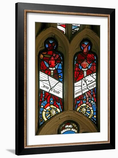 Window EW Depicting Angels on Wheels with Antiphons-null-Framed Giclee Print