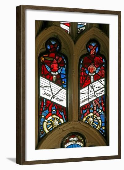 Window EW Depicting Angels on Wheels with Antiphons-null-Framed Giclee Print