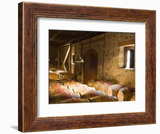 Window Light Streams Into Barrel Room at Hess Collection Winery, Napa Valley, California, USA-Janis Miglavs-Framed Photographic Print