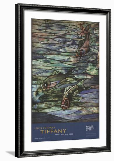 Window Panel with Swimming Fish-Louis Comfort Tiffany-Framed Art Print