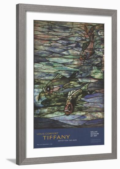 Window Panel with Swimming Fish-Louis Comfort Tiffany-Framed Art Print