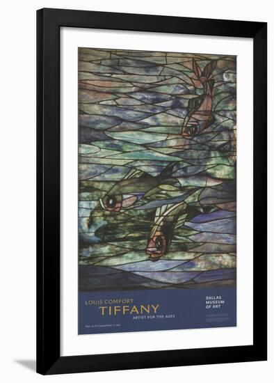 Window Panel with Swimming Fish-Louis Comfort Tiffany-Framed Art Print