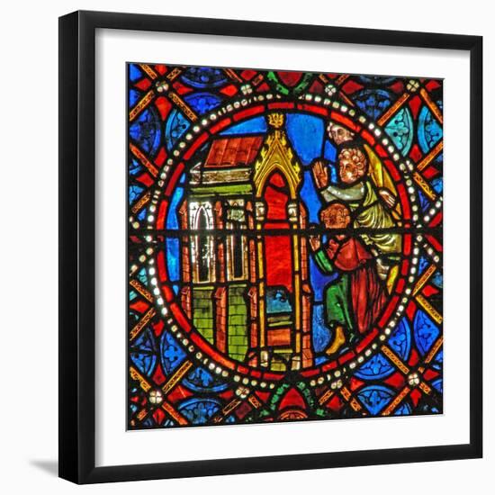 Window S4 Depicting St Agatha's Tomb with Pilgrims from Far and Wide-null-Framed Giclee Print