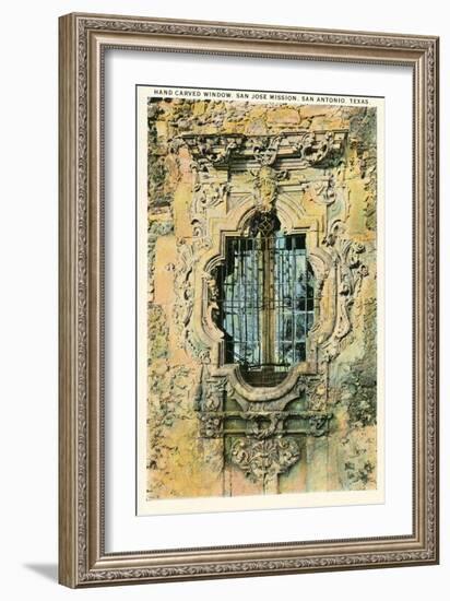 Window, San Jose Mission, San Antonio, Texas-null-Framed Art Print