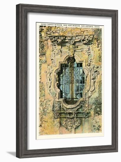 Window, San Jose Mission, San Antonio, Texas-null-Framed Art Print