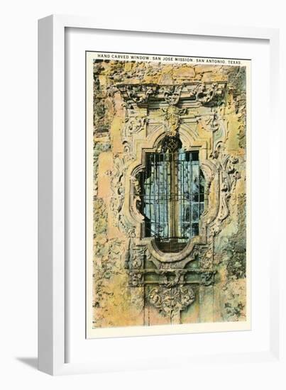 Window, San Jose Mission, San Antonio, Texas-null-Framed Art Print