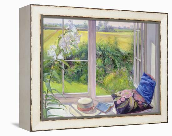 Window Seat and Lily, 1991-Timothy Easton-Framed Premier Image Canvas