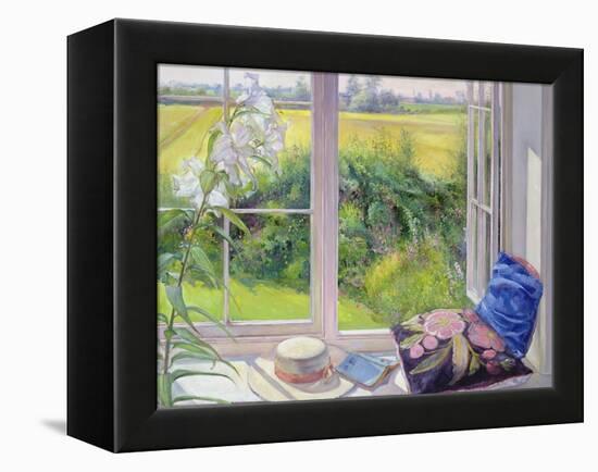 Window Seat and Lily, 1991-Timothy Easton-Framed Premier Image Canvas