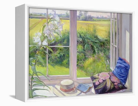 Window Seat and Lily, 1991-Timothy Easton-Framed Premier Image Canvas