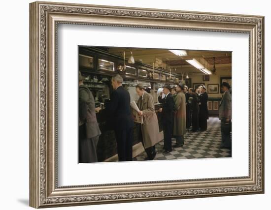 Window Shoppers Catching of Glimpse of the 1956 Melbourne Olympics, Australia-John Dominis-Framed Photographic Print