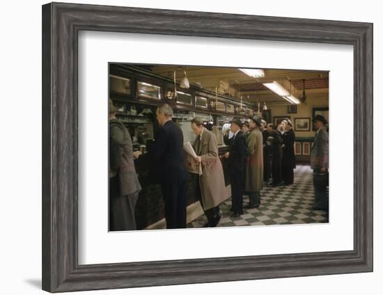 Window Shoppers Catching of Glimpse of the 1956 Melbourne Olympics, Australia-John Dominis-Framed Photographic Print