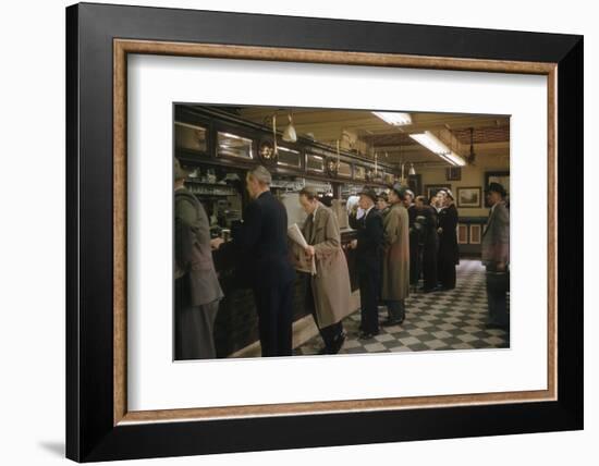 Window Shoppers Catching of Glimpse of the 1956 Melbourne Olympics, Australia-John Dominis-Framed Photographic Print