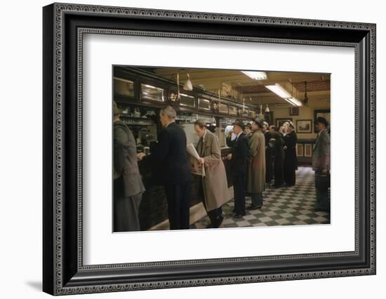 Window Shoppers Catching of Glimpse of the 1956 Melbourne Olympics, Australia-John Dominis-Framed Photographic Print