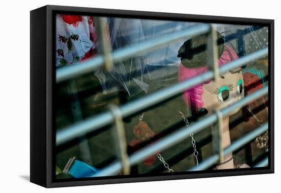 Window Shopping NYC-null-Framed Stretched Canvas