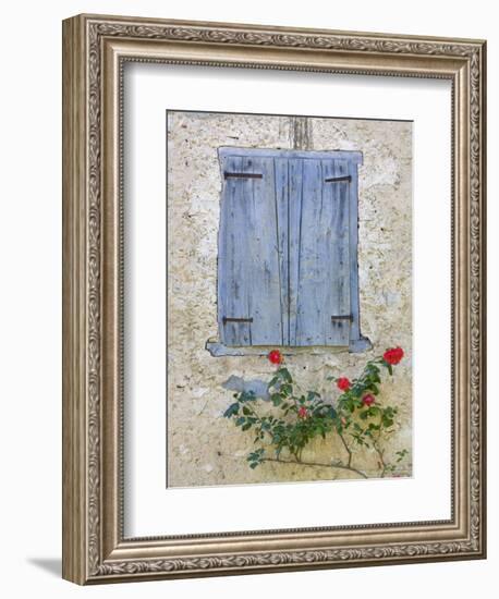 Window Shutters and Roses, Roquefixade, Ariege, Midi-Pyrenees, France-Doug Pearson-Framed Photographic Print