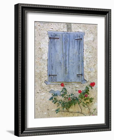 Window Shutters and Roses, Roquefixade, Ariege, Midi-Pyrenees, France-Doug Pearson-Framed Photographic Print