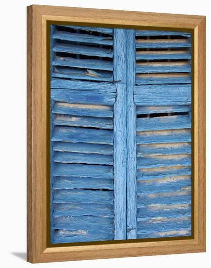 Window Shutters in Ibiza Town, Ibiza, Balearic Islands, Spain-Neil Farrin-Framed Premier Image Canvas