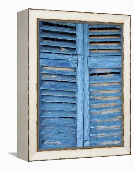 Window Shutters in Ibiza Town, Ibiza, Balearic Islands, Spain-Neil Farrin-Framed Premier Image Canvas