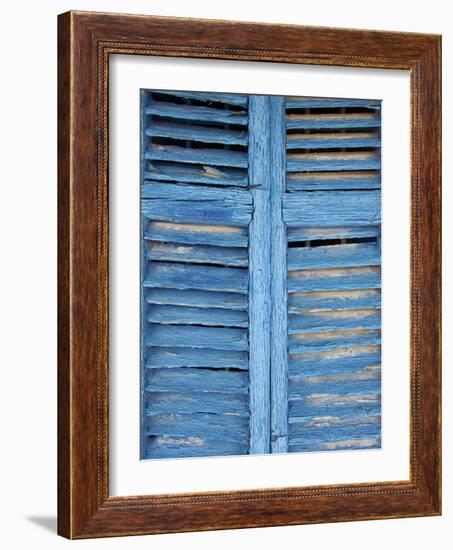 Window Shutters in Ibiza Town, Ibiza, Balearic Islands, Spain-Neil Farrin-Framed Photographic Print