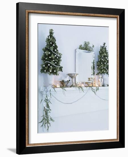 Window Sill Decorated for Christmas-Miki Duisterhof-Framed Photographic Print