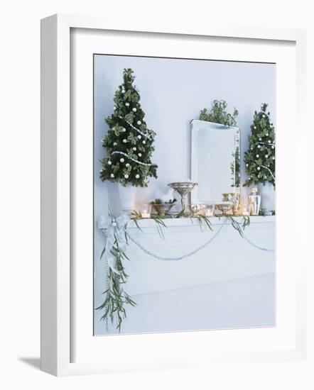 Window Sill Decorated for Christmas-Miki Duisterhof-Framed Photographic Print