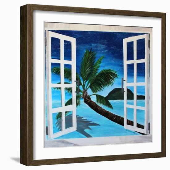 Window to Paradise Beach-Martina Bleichner-Framed Art Print