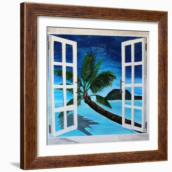 Window to Paradise Beach-Martina Bleichner-Framed Art Print