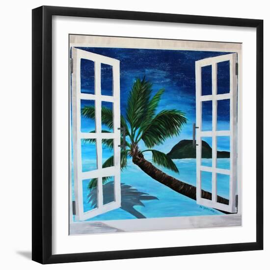 Window to Paradise Beach-Martina Bleichner-Framed Art Print