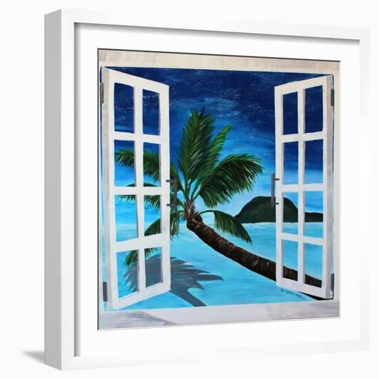 Window to Paradise Beach-Martina Bleichner-Framed Art Print