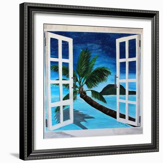 Window to Paradise Beach-Martina Bleichner-Framed Art Print