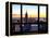 Window View, Empire State Building and One World Trade Center (1WTC) at Sunset, Manhattan, New York-Philippe Hugonnard-Framed Premier Image Canvas