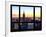 Window View, Empire State Building and One World Trade Center (1WTC) at Sunset, Manhattan, New York-Philippe Hugonnard-Framed Photographic Print