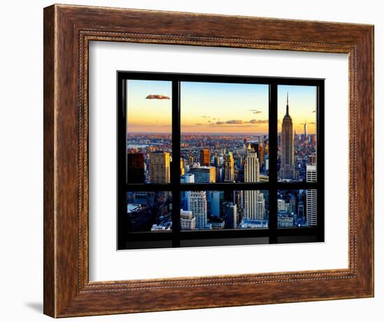 Window View, Empire State Building and One World Trade Center (1WTC), Manhattan, New York-Philippe Hugonnard-Framed Photographic Print