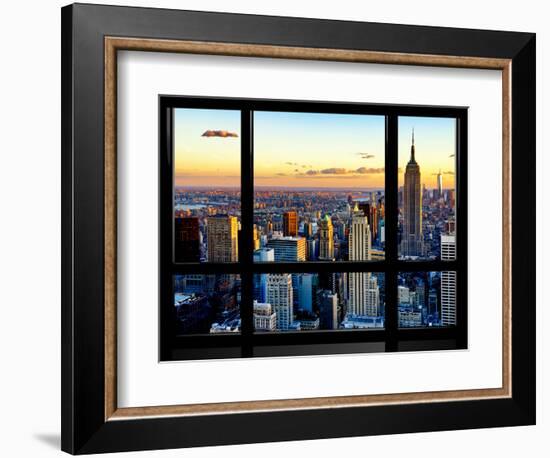 Window View, Empire State Building and One World Trade Center (1WTC), Manhattan, New York-Philippe Hugonnard-Framed Photographic Print