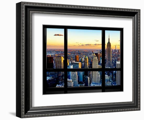 Window View, Empire State Building and One World Trade Center (1WTC), Manhattan, New York-Philippe Hugonnard-Framed Photographic Print