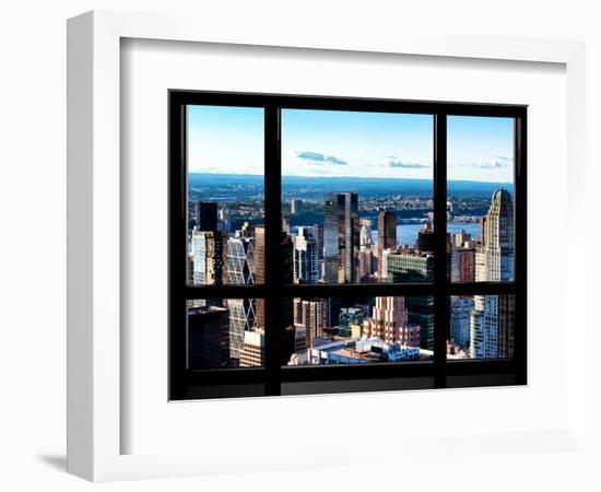 Window View, Hell's Kitchen District and Hudson River Views, Midtown Manhattan, New York-Philippe Hugonnard-Framed Photographic Print