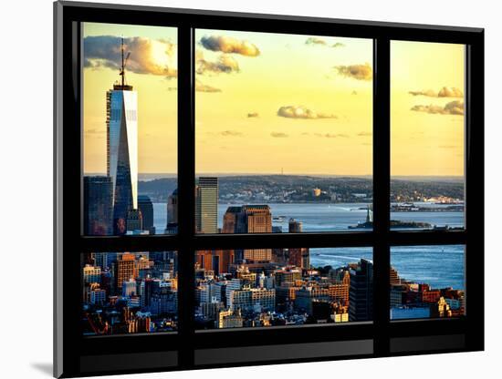 Window View, One World Trade Center (1WTC) at Sunset, Midtown Manhattan, New York-Philippe Hugonnard-Mounted Photographic Print