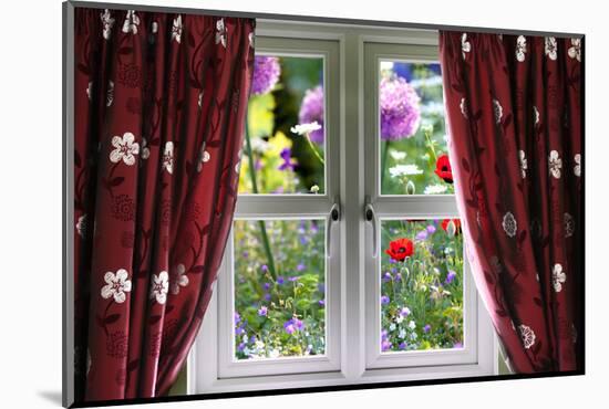 Window View onto Wild Summer Garden-MrEco99-Mounted Photographic Print