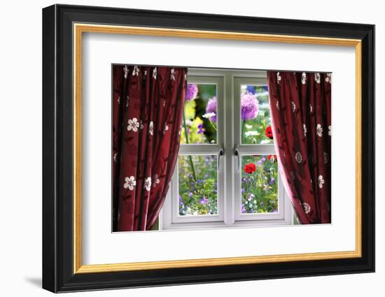 Window View onto Wild Summer Garden-MrEco99-Framed Photographic Print