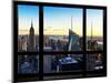 Window View, Skyline at Sunset, Midtown Manhattan, Hudson River, New York-Philippe Hugonnard-Mounted Photographic Print