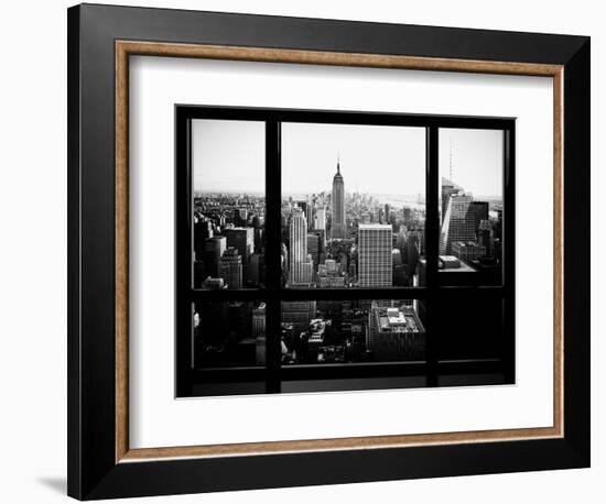 Window View, Skyscrapers and Empire State Building Views, Midtown Manhattan, Hudson River, New York-Philippe Hugonnard-Framed Photographic Print