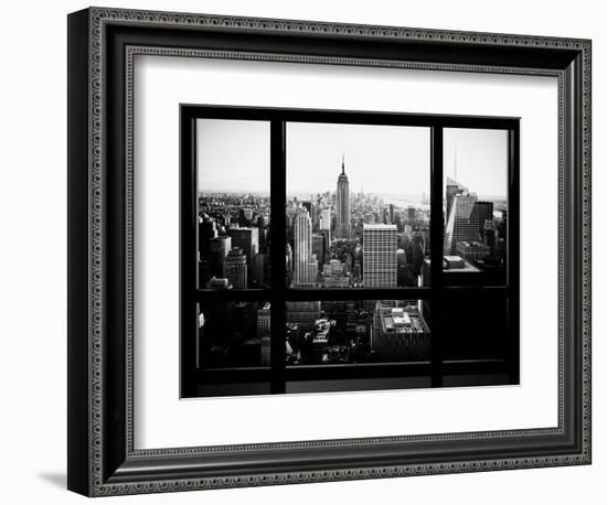 Window View, Skyscrapers and Empire State Building Views, Midtown Manhattan, Hudson River, New York-Philippe Hugonnard-Framed Photographic Print