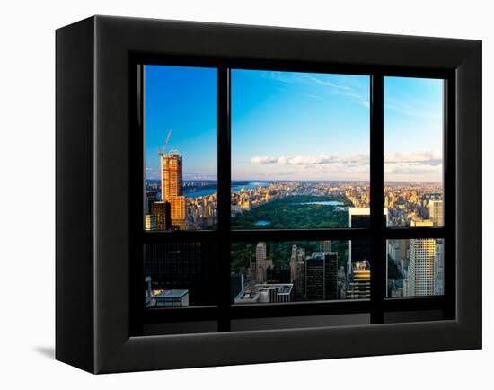 Window View, Special Series, Central Park, Sunset, Manhattan, New York, United States-Philippe Hugonnard-Framed Premier Image Canvas