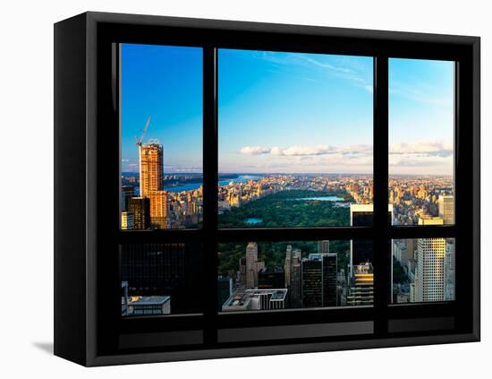 Window View, Special Series, Central Park, Sunset, Manhattan, New York, United States-Philippe Hugonnard-Framed Premier Image Canvas